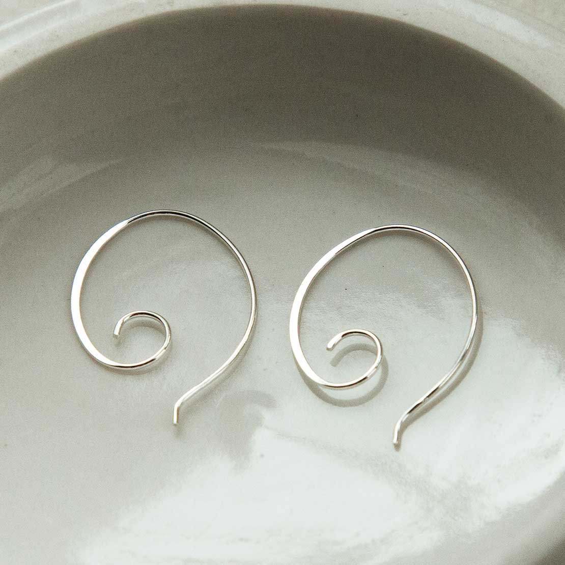 Sterling Silver Wired Curl Threader Earrings