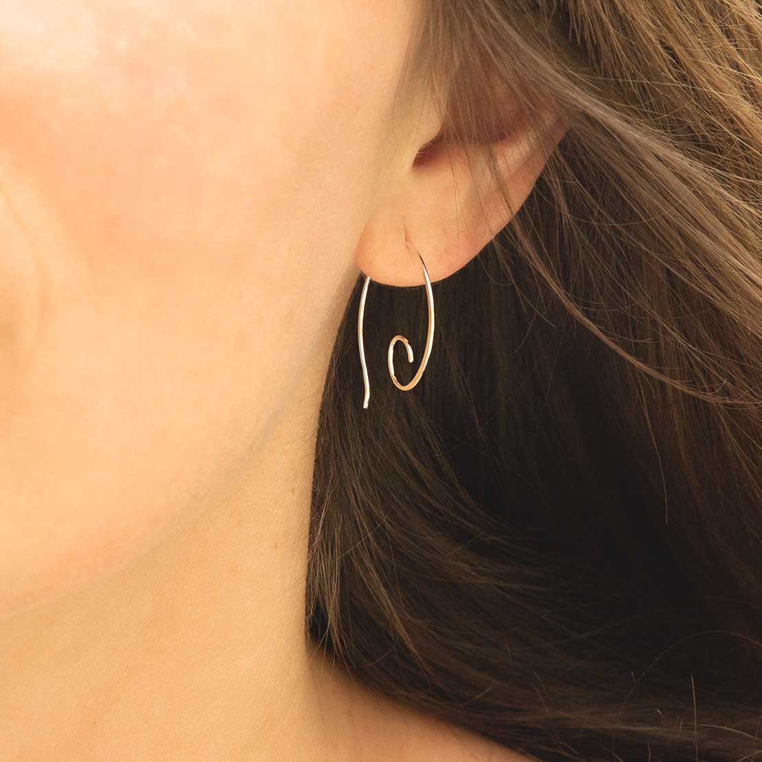 Sterling Silver Wired Curl Threader Earrings