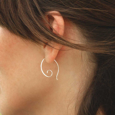 ME507 STERLING SILVER WIRED CURL THREADER EARRINGS 1110X1110