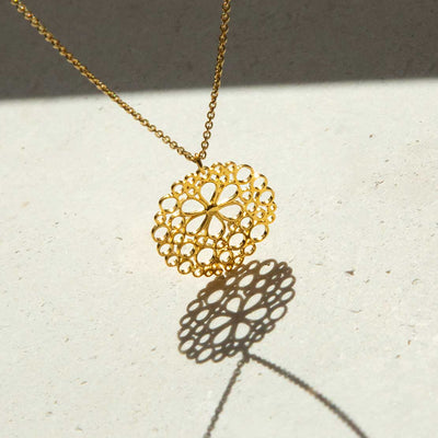 MS1189G STERLING SILVER GOLD FLOWER POWER NECKLACE 1110X1110