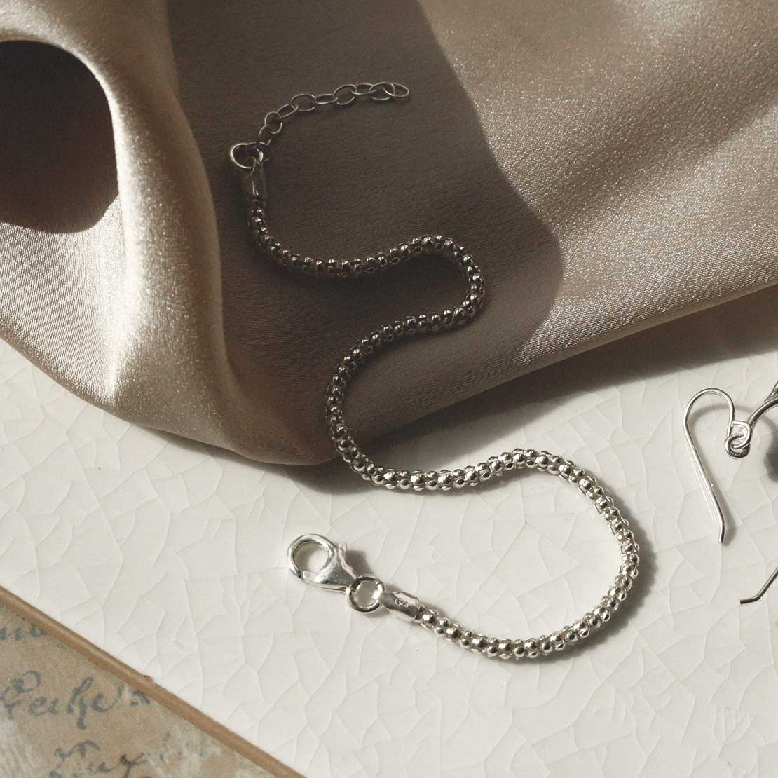 Sterling Silver Popcorn Chain Bracelet