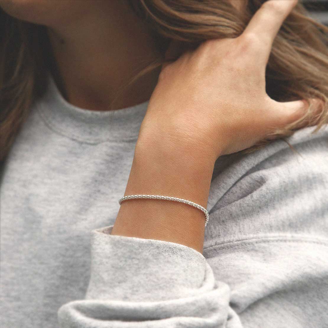 Sterling Silver Popcorn Chain Bracelet