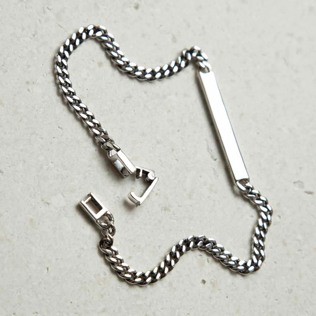 Sterling Silver Curb Chain Identity Bracelet