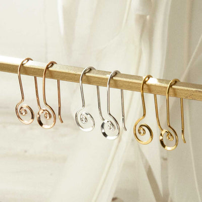 MS1155 Sterling Silver Simple Spiral Dangly Earrings 1