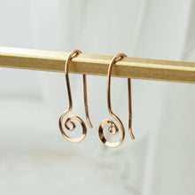MS1155 Sterling Silver ROSE GOLD Simple Spiral Dangly Earrings 1 1