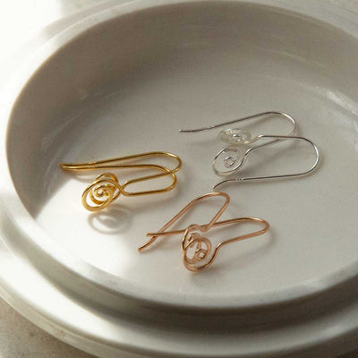 MS1155 Sterling Silver Simple Spiral Dangly Earrings 3 1