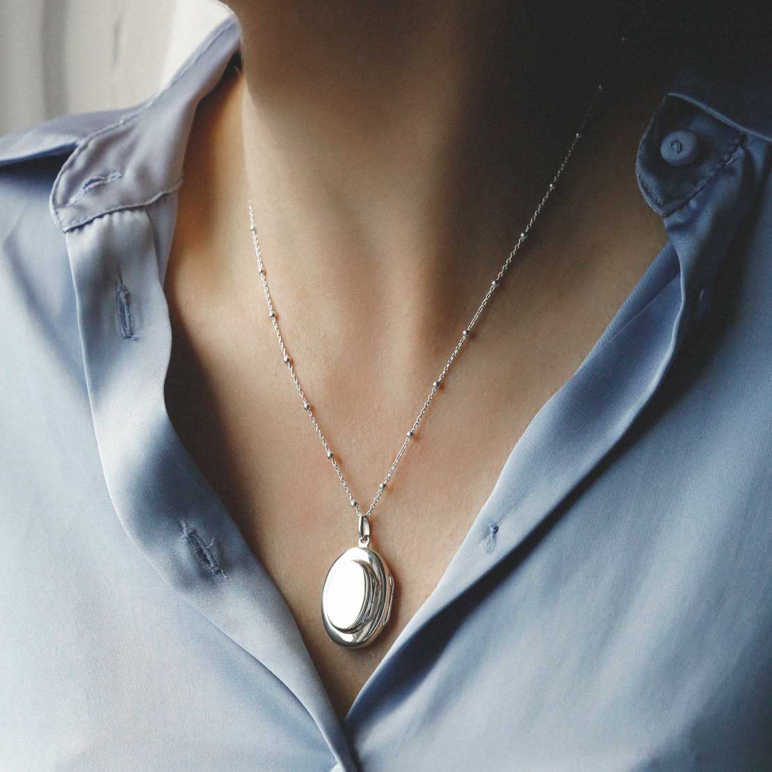 Sterling Silver Double Oval Locket