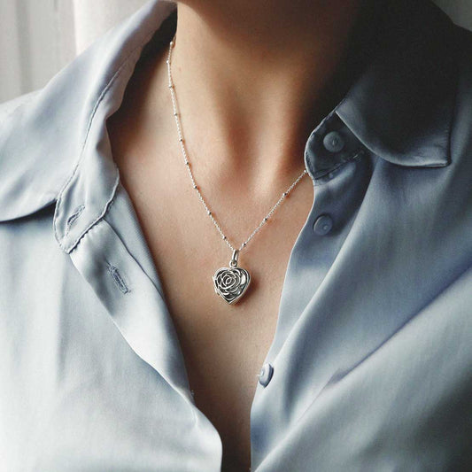 MR1103 Engravable Sterling Silver Filigree Rose Heart Locket Sateliite Chain 1110x1110 1