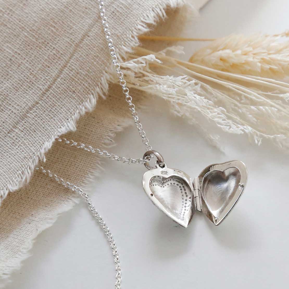 Engravable Sterling Silver Precious Heart Locket