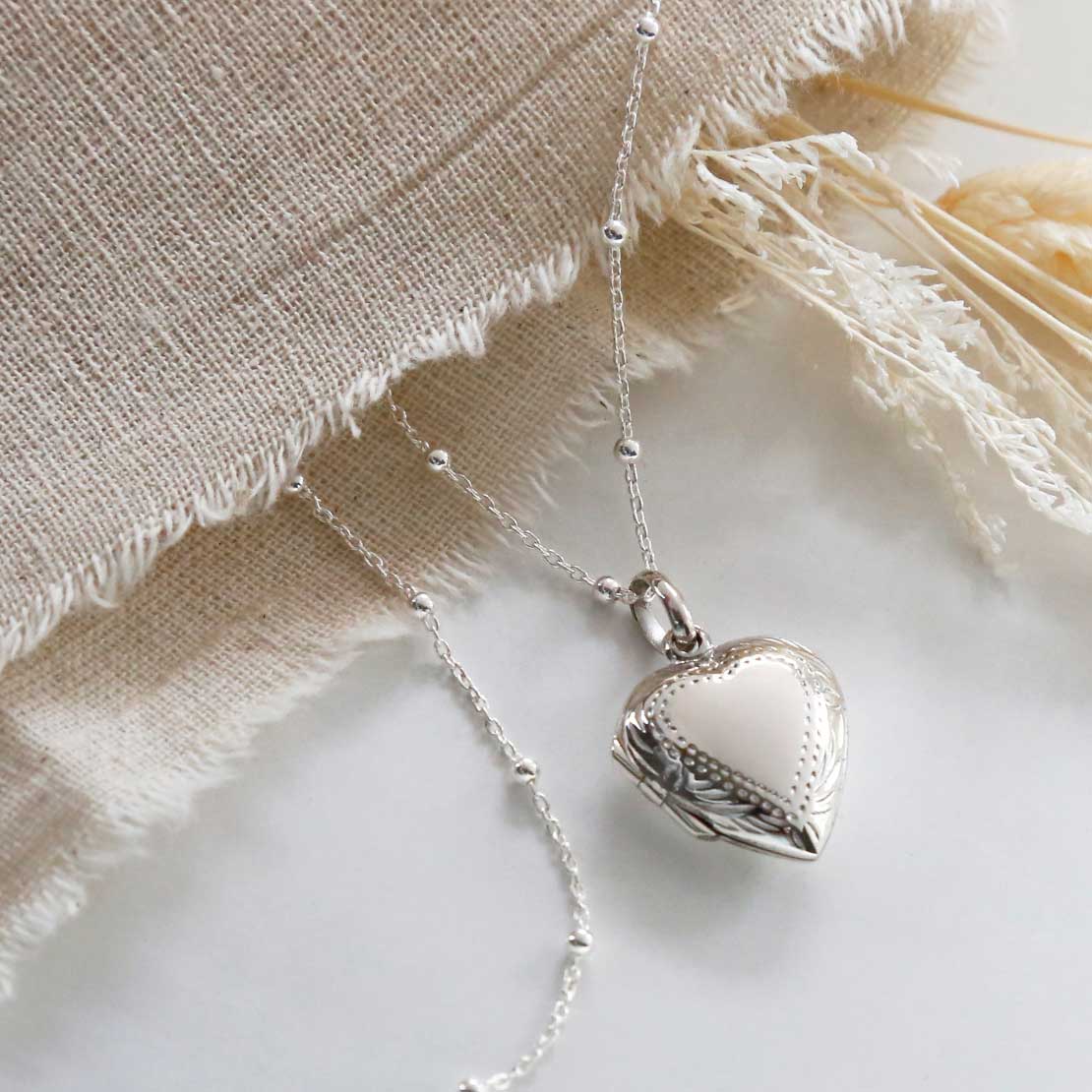 Engravable Sterling Silver Precious Heart Locket