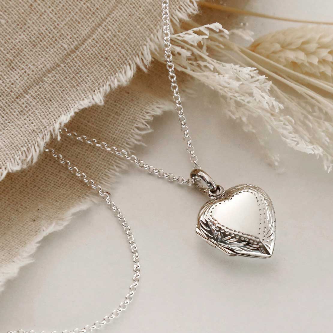 Engravable Sterling Silver Precious Heart Locket
