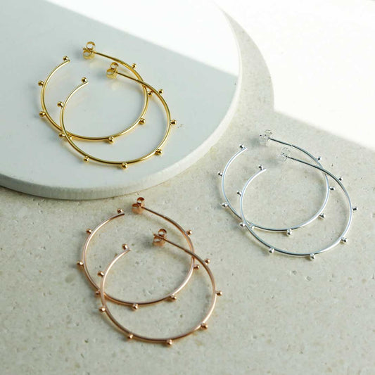 MS1213RG MS1213G MS1213S STERLING SILVER LARGE BOBBLE HOOPS GROUP SHOT 1110x1110 1