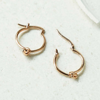 MS1214RG ROSE GOLD PLATED STERLING SILVER KNOT HOOPS 1110X1110