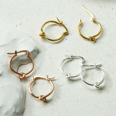 MS1214S MS1214RG MS1214G STERLING SILVER KNOT HOOPS 1110X1110