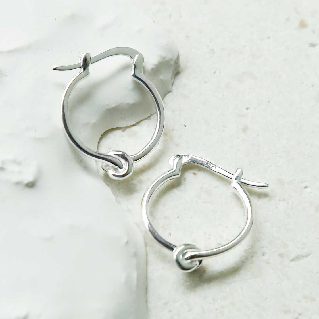 Sterling Silver Knot Hoop Earrings