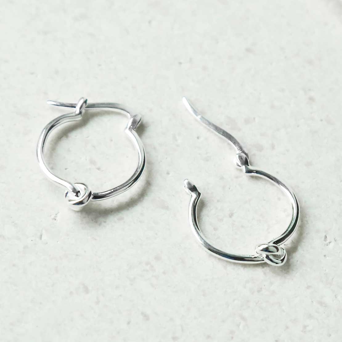 Sterling Silver Knot Hoop Earrings