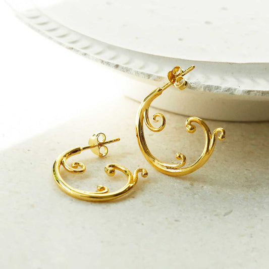 MS1215G GOLD STERLING SILVER BAROQUE HOOPS 1110x1110 1