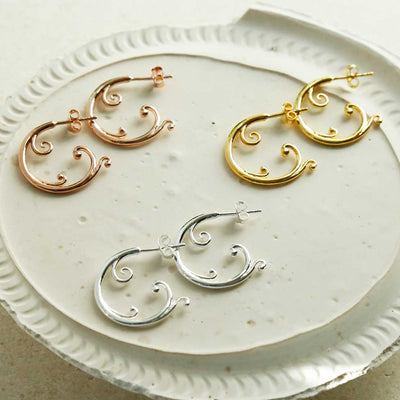 MS1215S MS1215G MS1215RG group shot STERLING SILVER BAROQUE HOOPS 1 1110x1110.jpg