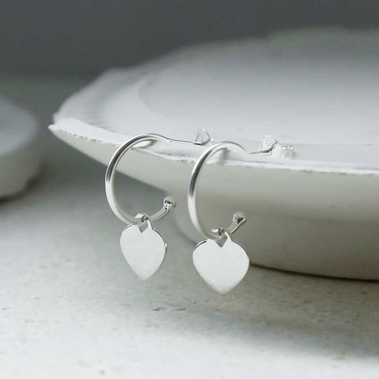 MS1211S STERLING SILVER DANGLY HEART HOOPS 1110X1110
