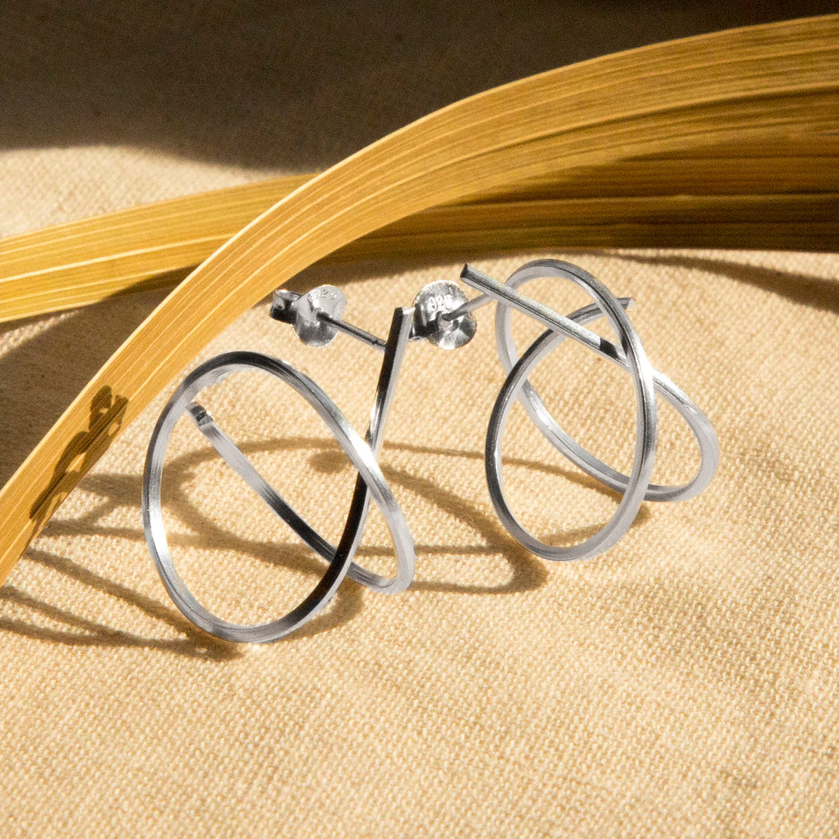 Sterling Silver Orbit Stud Earrings