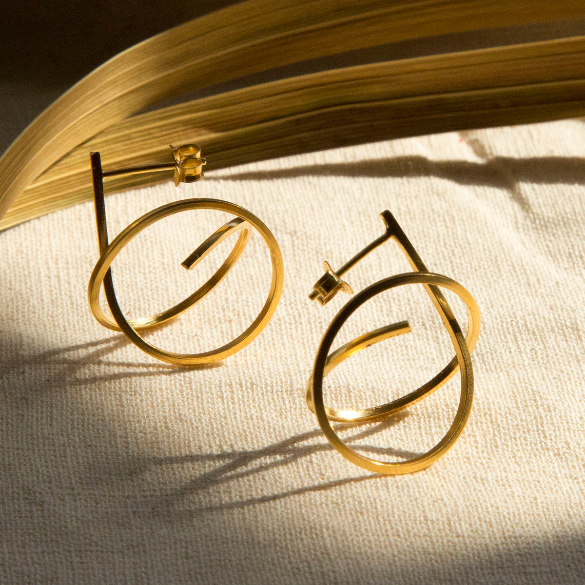 Gold Plated Sterling Silver Orbit Stud Earrings