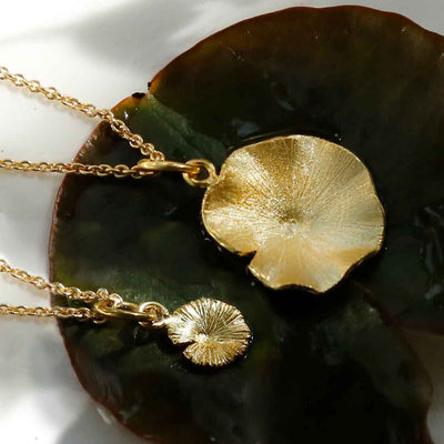 MB152PGL MB152PG Gold Plated Sterling Silver Large Lily Pad necklace1110X1110PX