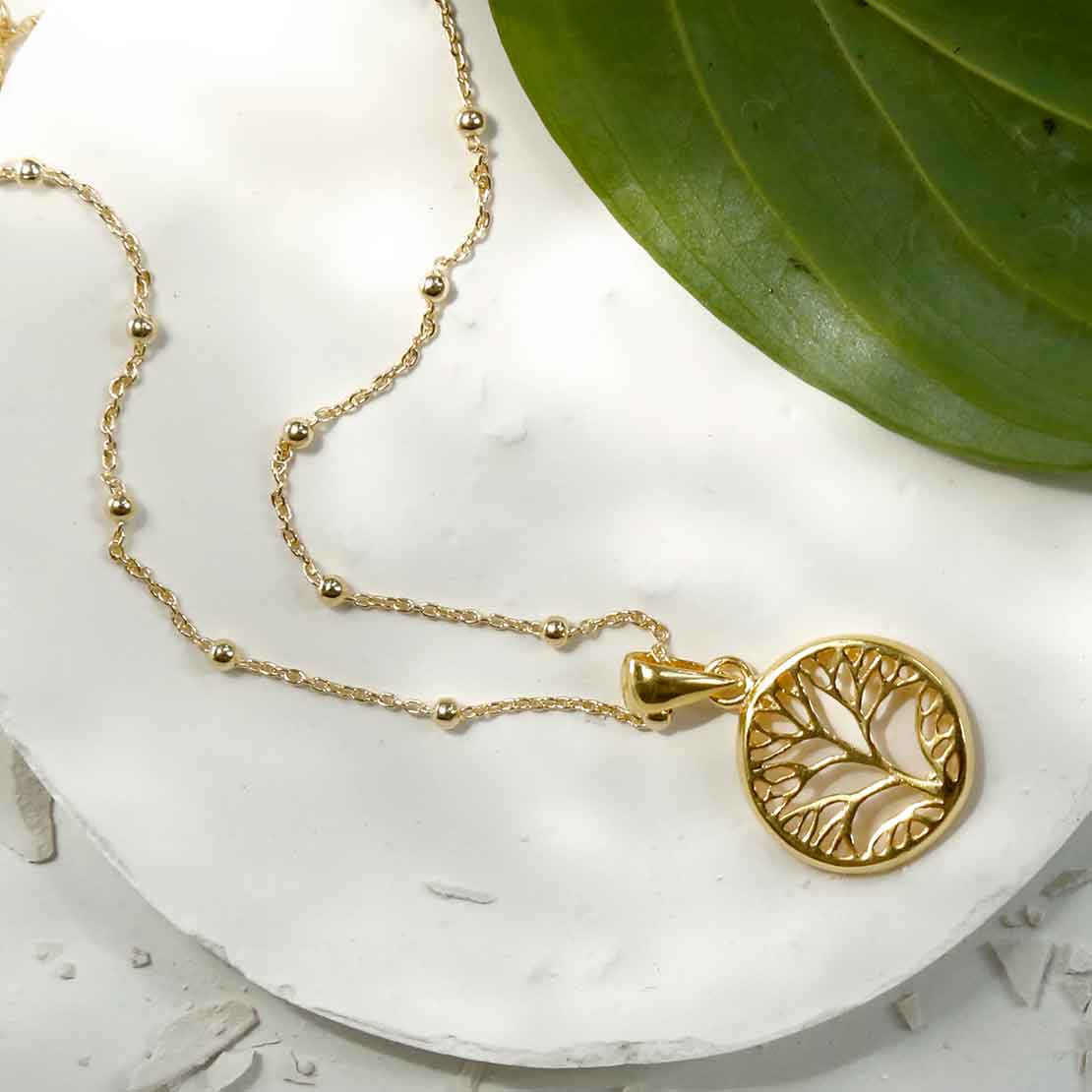 Gold Plated Sterling Silver Tree Necklace