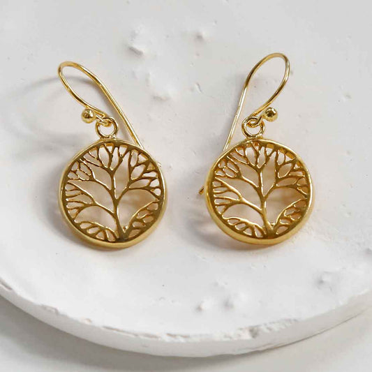 MB158EG Gold Plated Sterling Silver Tree Earring
