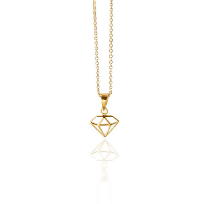 MS1205G Gold Plated Sterling Silver Diamond Graphic Necklace 1