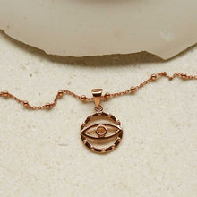 MS1219RG ROSE GOLD PLATED STERLING SILVER EVIL EYE PENDANT NECKLACE 1110X1110 3
