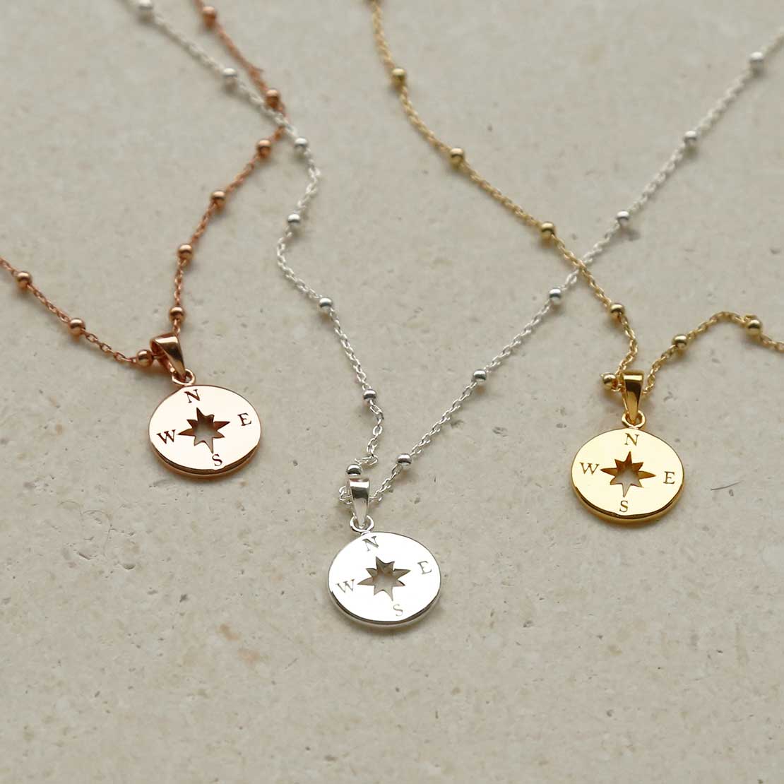 Rose Gold Plated Silver Wanderlust Necklace