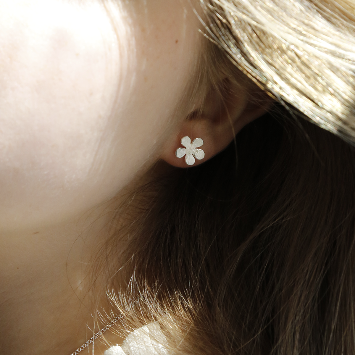 Sterling Silver Wildflower Stud Earrings