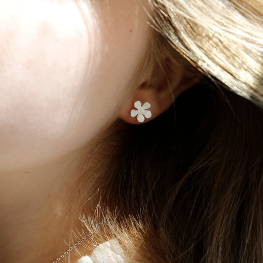 MB207P 4 Sterling Silver Wildflower Stud Earrings