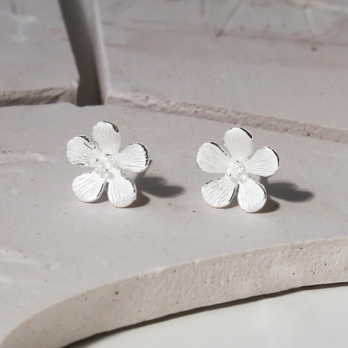 Sterling Silver Wildflower Stud Earrings