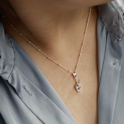MZS106 TERLING SILVER PEACE OUT PENDANT NECKLACE SATELLITE CHAIN 1110X1110