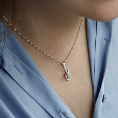 MZB106 STERLING SILVER PEACE OUT PENDANT NECKLACE 1110X1110