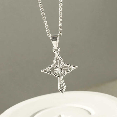 MZB108 STERLING SILVER STAR CROSS PENDANT NECKLACE SATELLITE CHAIN 1110X1110 1