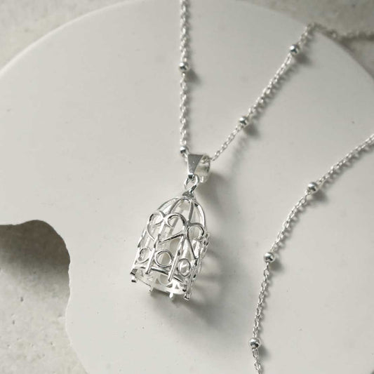 MZB105 STERLING SILVER BIRDCAGE PENDANT NECKLACE 1110X1110 3
