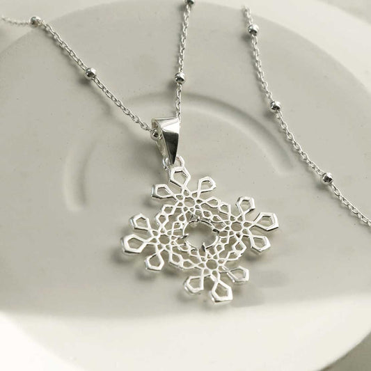 MZB109 STERLING SILVER STELLAR PENDANT NECKLACE SATELLITE CHAIN 1 1110X1110