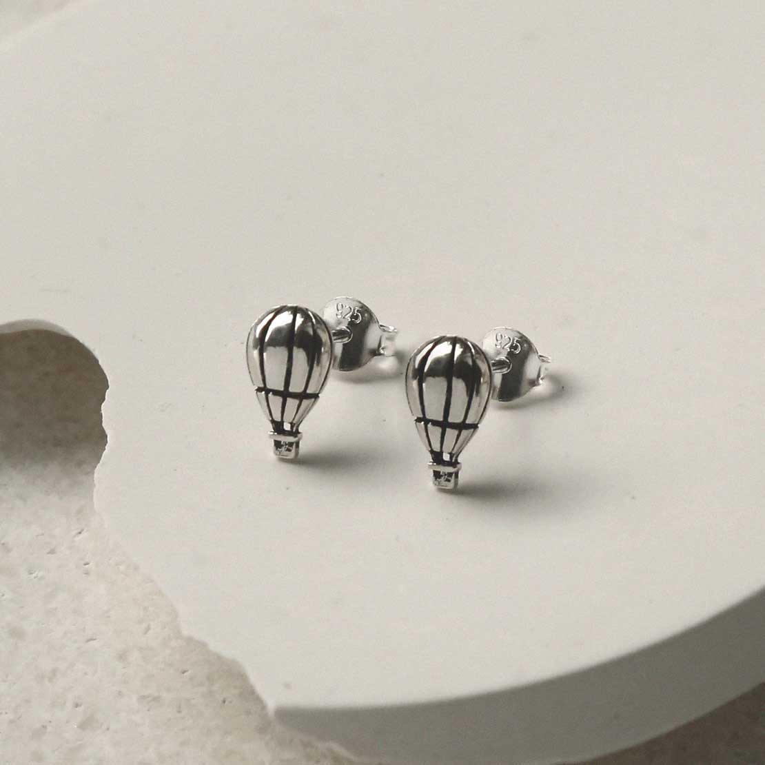 Sterling Silver Hot Air Balloon Stud Earrings