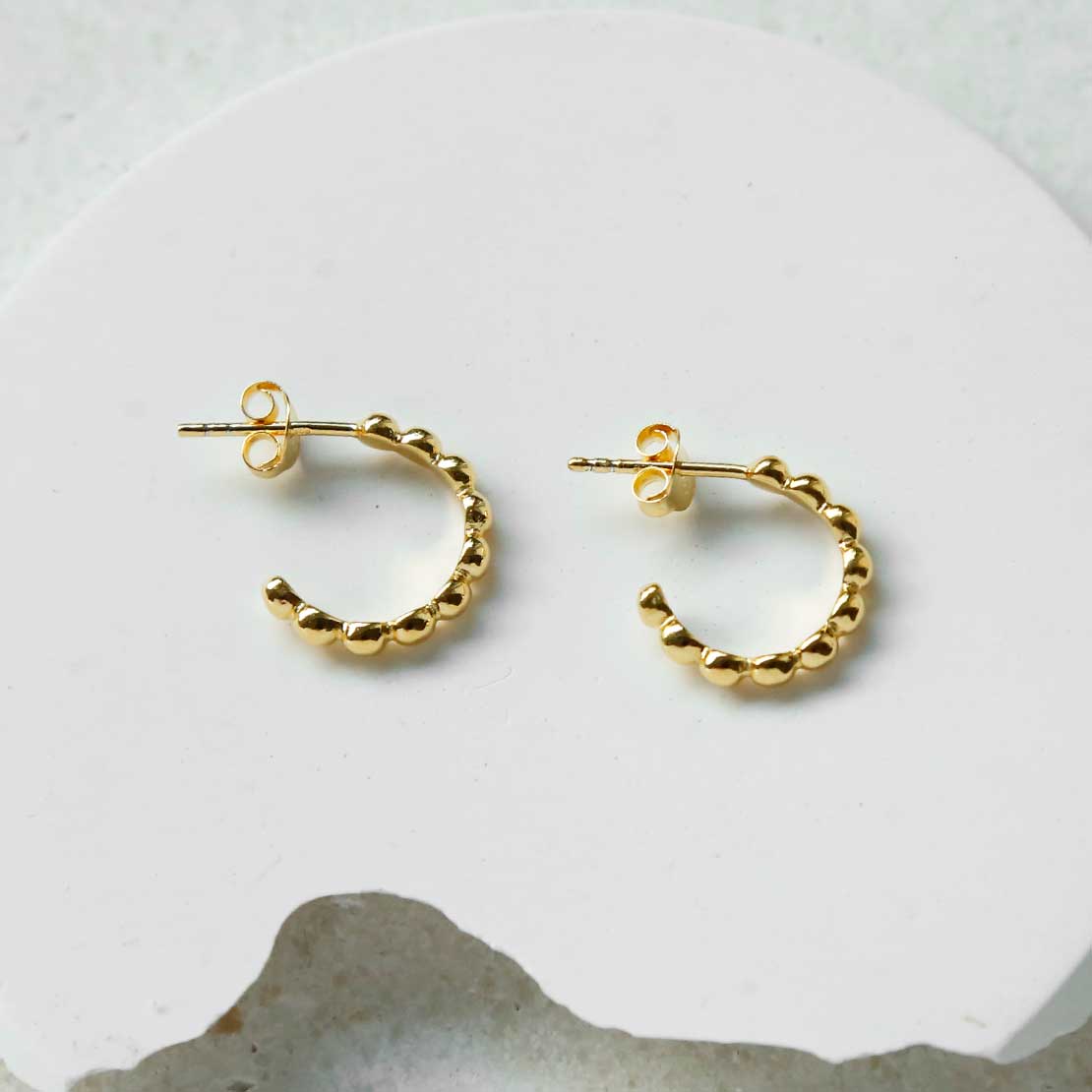Gold Plated Baubles Sterling Silver  Hoop Earrings