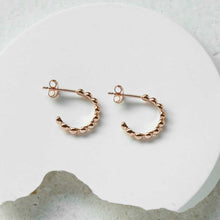 MS1161RG ROSE GOLD PLATED STERLING SILVER BAUBLES HOOP EARRINGS 1110X1110