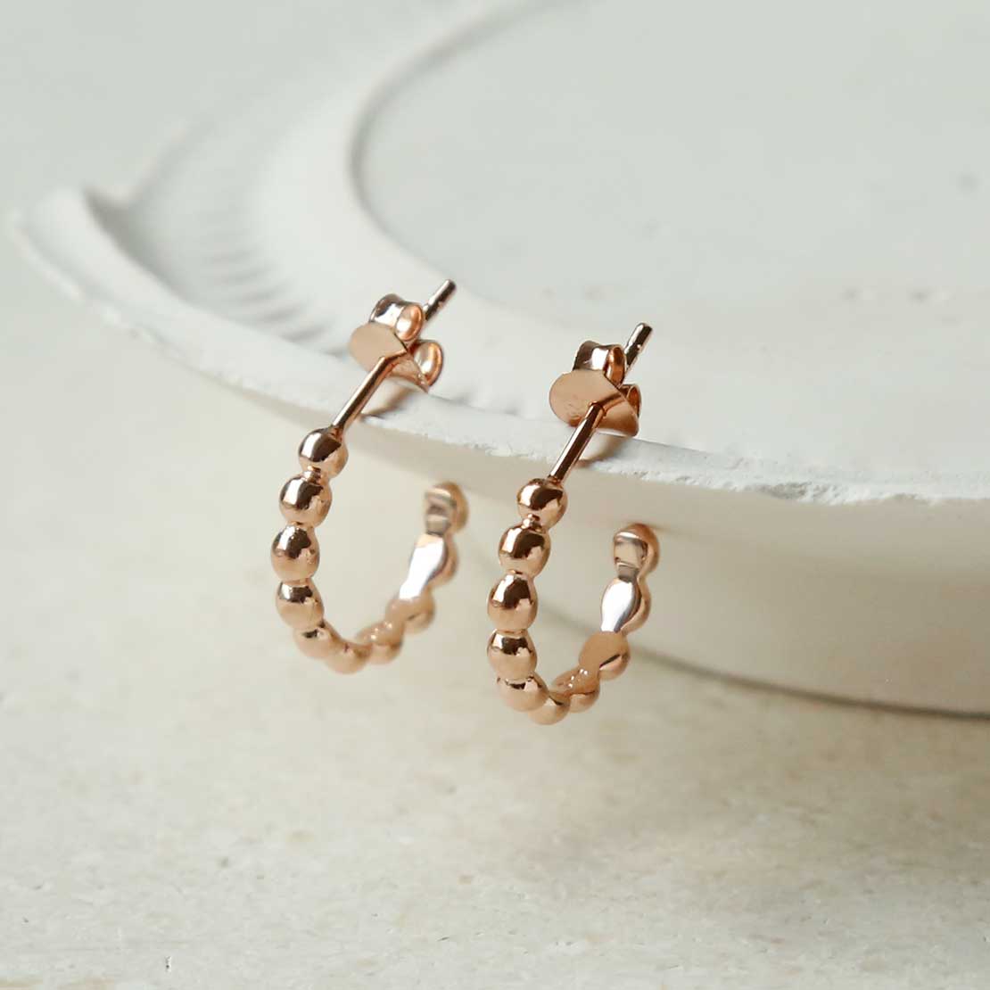 Rose Gold Plated Sterling Silver  Baubles Hoop Earrings