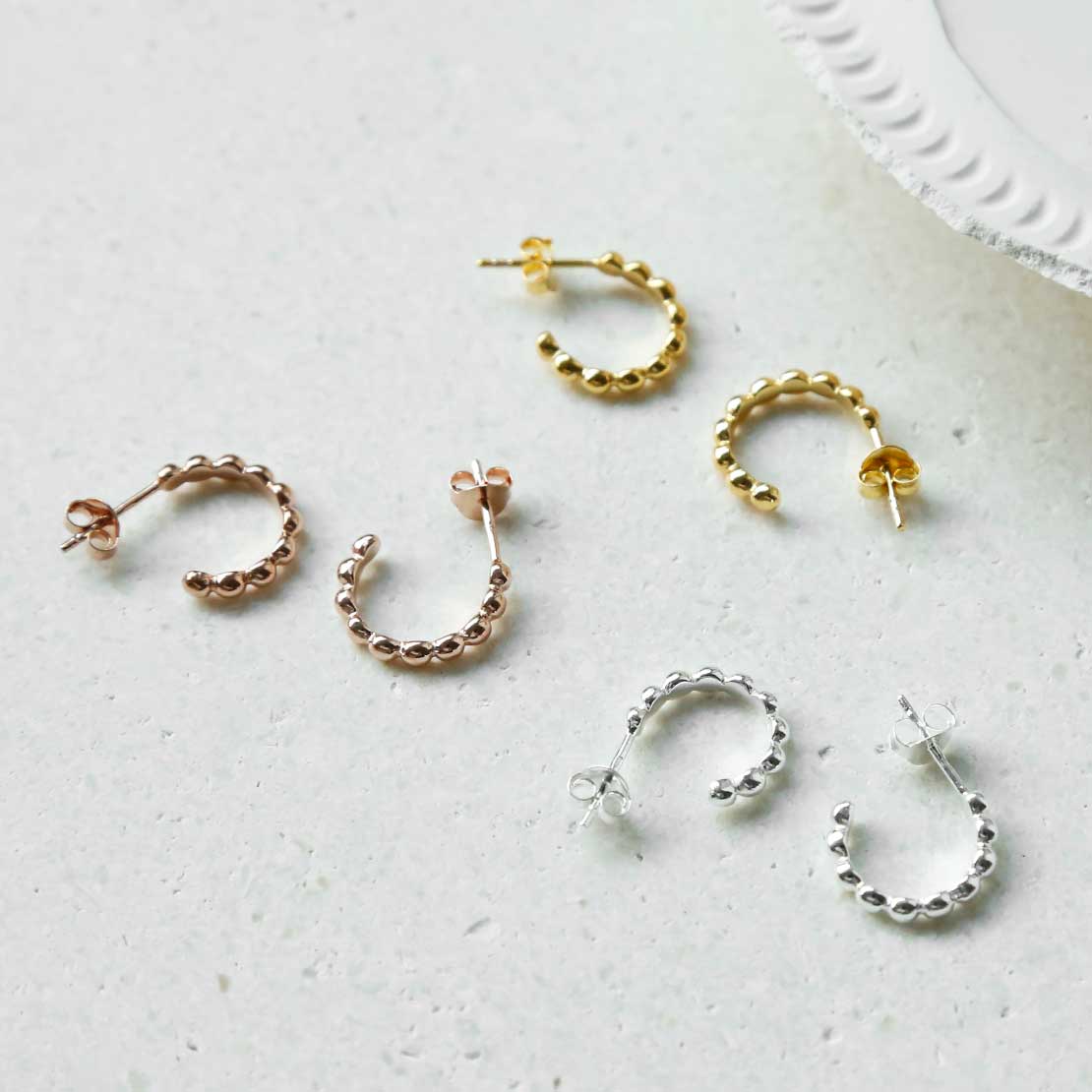 Rose Gold Plated Sterling Silver  Baubles Hoop Earrings