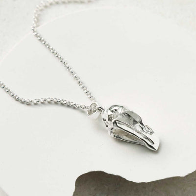 MZB107 STERLING SILVER RAVEN SKULL PENDANT NECKLACE 1110X1110 1 1