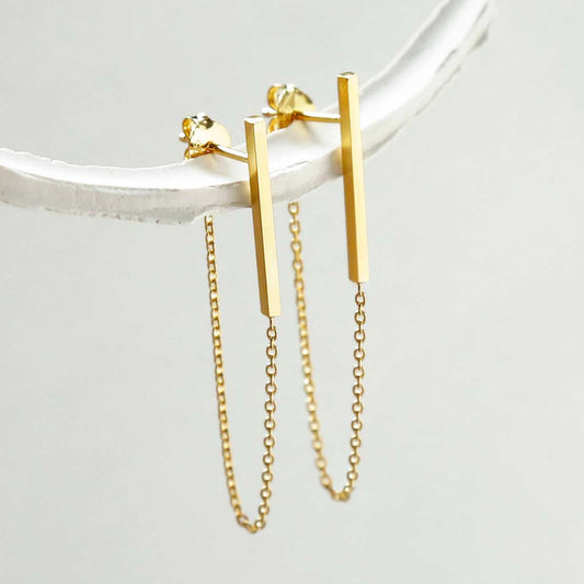 MS1159G GOLD PLATED STERLING SILVER BAR AND CHAIN EARRINGS 1110X1110 1 2