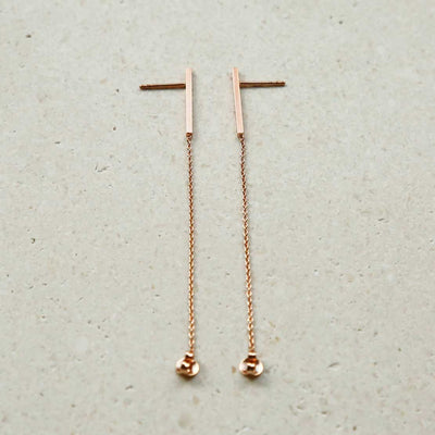 MS1159RG GOLD PLATED STERLING SILVER BAR AND CHAIN EARRINGS 1110X1110 5