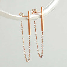 MS1159RG ROSE GOLD PLATED STERLING SILVER BAR AND CHAIN EARRINGS 1110X1110