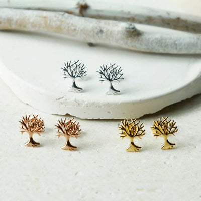 MS1157S MS1157RG MS1157G STERLING SILVER STUD EARRINGS GROUP SHOT 1 1