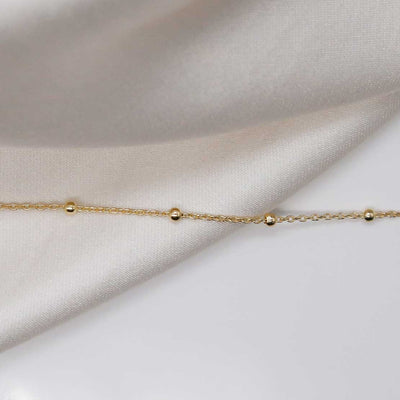 GOLD PLATED STERLING SILVER SATELLITE CHAIN MV1317 LAID STRAIGHT